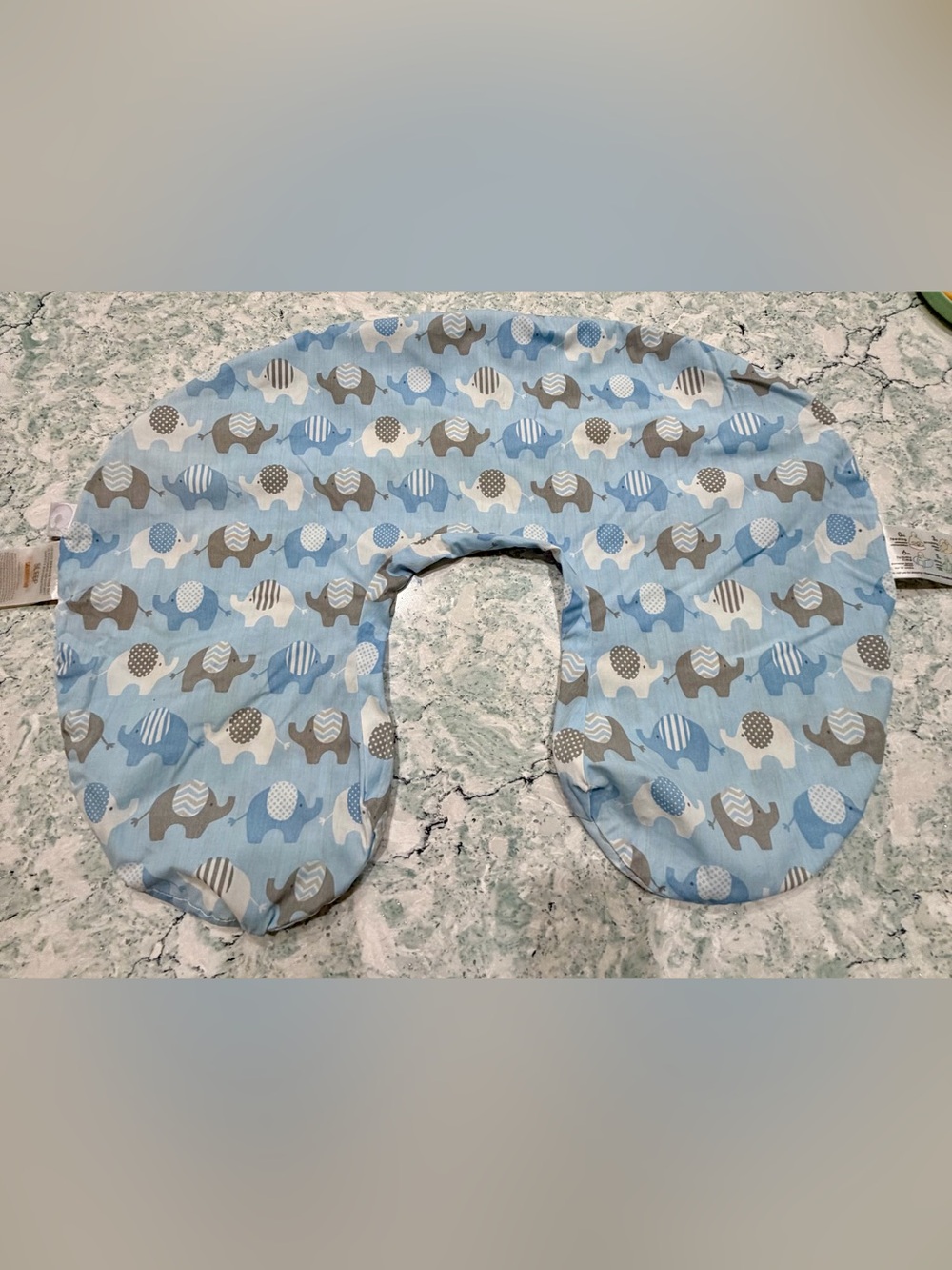 Boppy Blue and Gray Elephant Nursing Pillow Cover